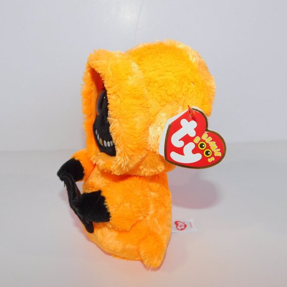 Ty Beanie Boos Grinner Orange Black Trick or Treat Ghoul 7" Plush New with Tag - Picture 6 of 8